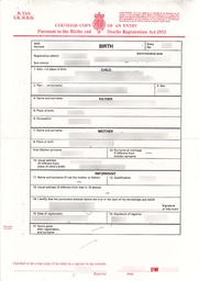 [WADNENGBFRFR] Birth Certificate EN-GB &gt; FR-FR